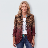 Livia | Blazer w panterkę ombre z falbanami