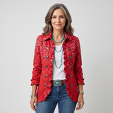 Gaia | Boho kamizelka w paisley z ombre i falbanami