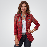 Carlotta | Boho stylizowana kurtka w paisley z falbanami