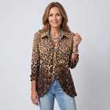 Ilaria | Kurtka w leopardzie z falbanami
