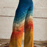 LÉA | Eleganckie w Retro Pantalonach w Zygzaku