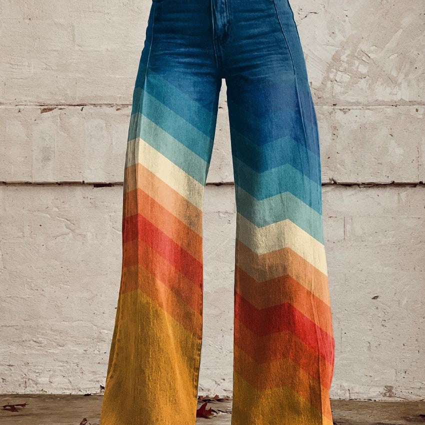 LÉA | Eleganckie w Retro Pantalonach w Zygzaku