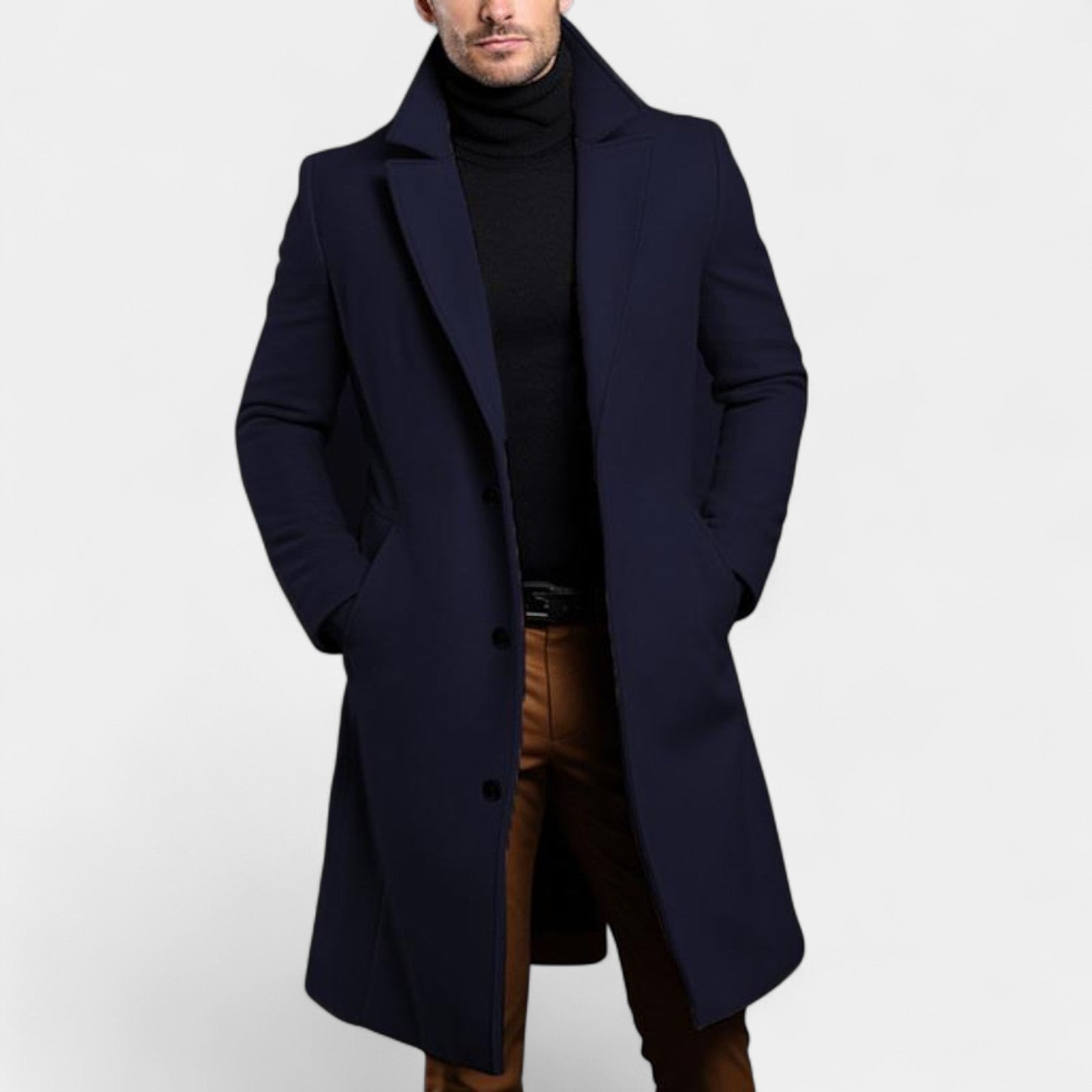Adam – Elegancki męski płaszcz z klapami