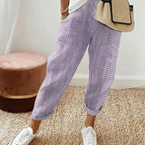 SOPHIA | Eleganckie Spodnie Casual w Paski