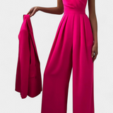 Romily Mono Sexy z Ramiączkami i Szeroką Nogawką Elegancki