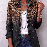 Valentina | Marynarka w leopardzie ombre z falbanami